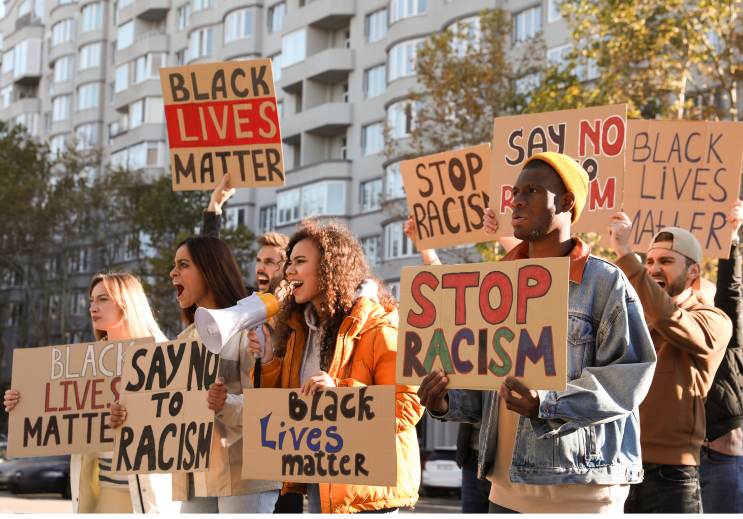 friendly protesters